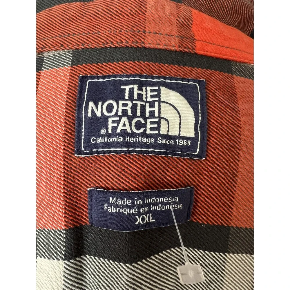 The‎ North Face NewPlaid Button Up Shirt Woven Red/black Mens Sz XXL %100 Cotton